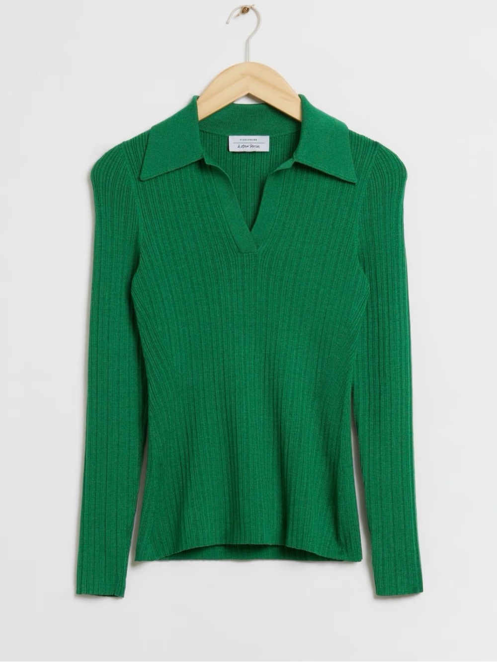 & Other Stories Fitted Ribbed Polo Top